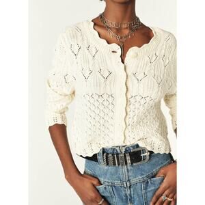 ba&sh lady scallop crochet Jump cardigan